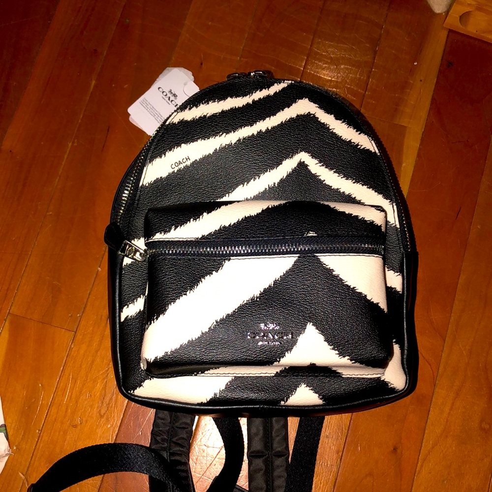 Coach NWT zebra backpack